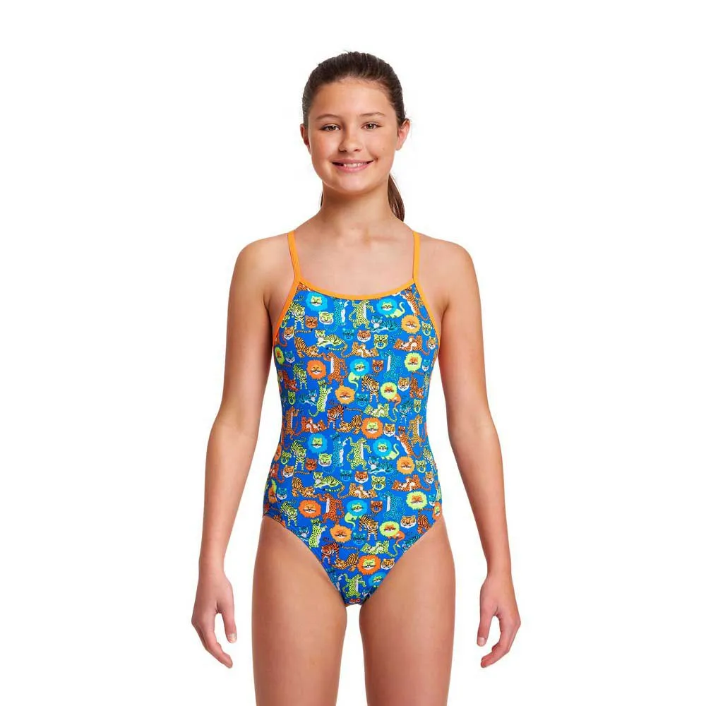 Funkita Big Cat Bash Badetøy female, Novelty blue, 10Y Funkita Big Cat Bash Badetøy female, Novelty blue, 10Y