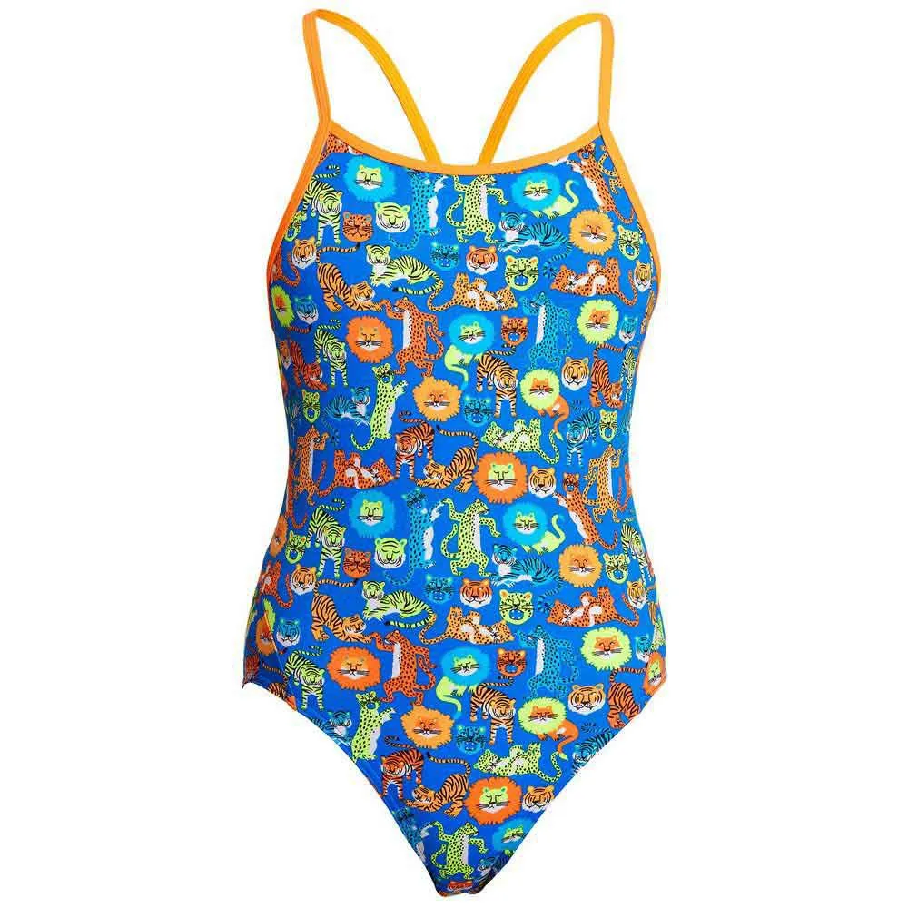 Funkita Big Cat Bash Badetøy female, Novelty blue, 10Y Funkita Big Cat Bash Badetøy female, Novelty blue, 10Y