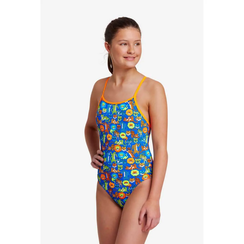 Funkita Big Cat Bash Badetøy female, Novelty blue, 10Y Funkita Big Cat Bash Badetøy female, Novelty blue, 10Y