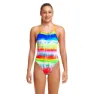 Funkita Single Strap Dye Hard Badetøy female, Stripes multi / white, 10Y