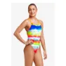 Funkita Single Strap Dye Hard Badetøy female, Stripes multi / white, 10Y