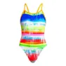 Funkita Single Strap Dye Hard Badetøy female, Stripes multi / white, 10Y