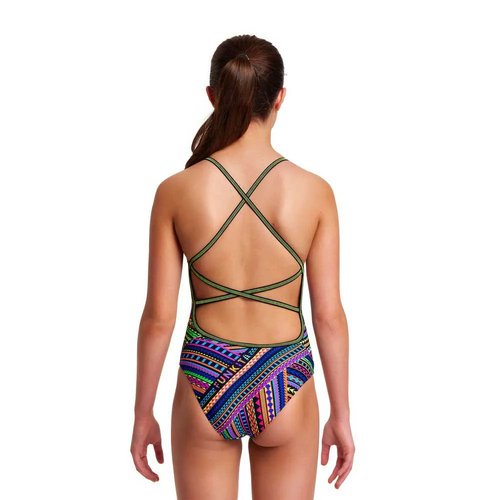 Funkita Tribal Revival Badetøy female, Classic blue, 10Y Funkita Tribal Revival Badetøy female, Classic blue, 10Y