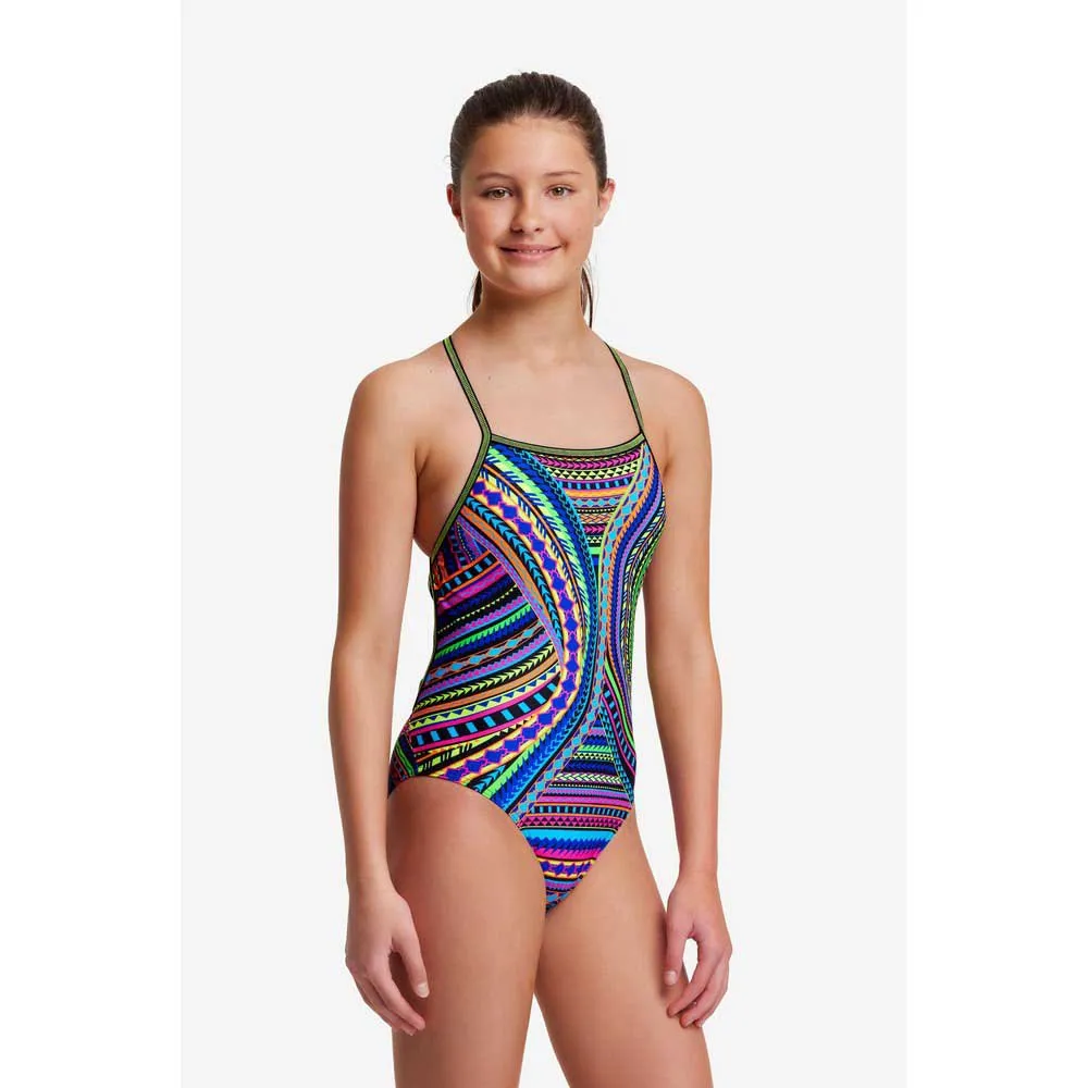 Funkita Tribal Revival Badetøy female, Classic blue, 10Y Funkita Tribal Revival Badetøy female, Classic blue, 10Y