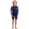 Funky Trunks Go Rompa Chompa Uv-beskyttende Langermet Jumpsuit Til Barn unisex, Navy / white, 4Y
