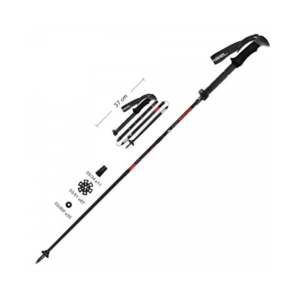 Gabel Fr-3 Ef Aluminio F60 Spaserstokker, Black / red, 37-130cm Gabel Fr-3 Ef Aluminio F60 Spaserstokker, Black / red, 37-130cm
