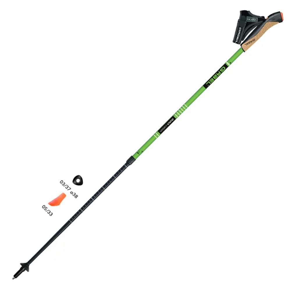 Gabel Stretch Carbon Spaserstokker, Green, 52-130cm