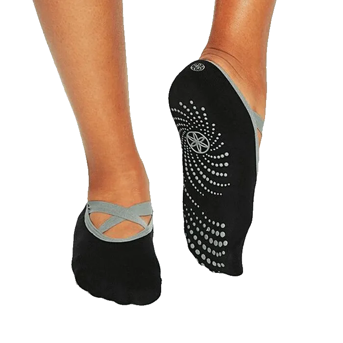 Gaiam Grippy Yoga-Bare Sokker, Svart, S/M