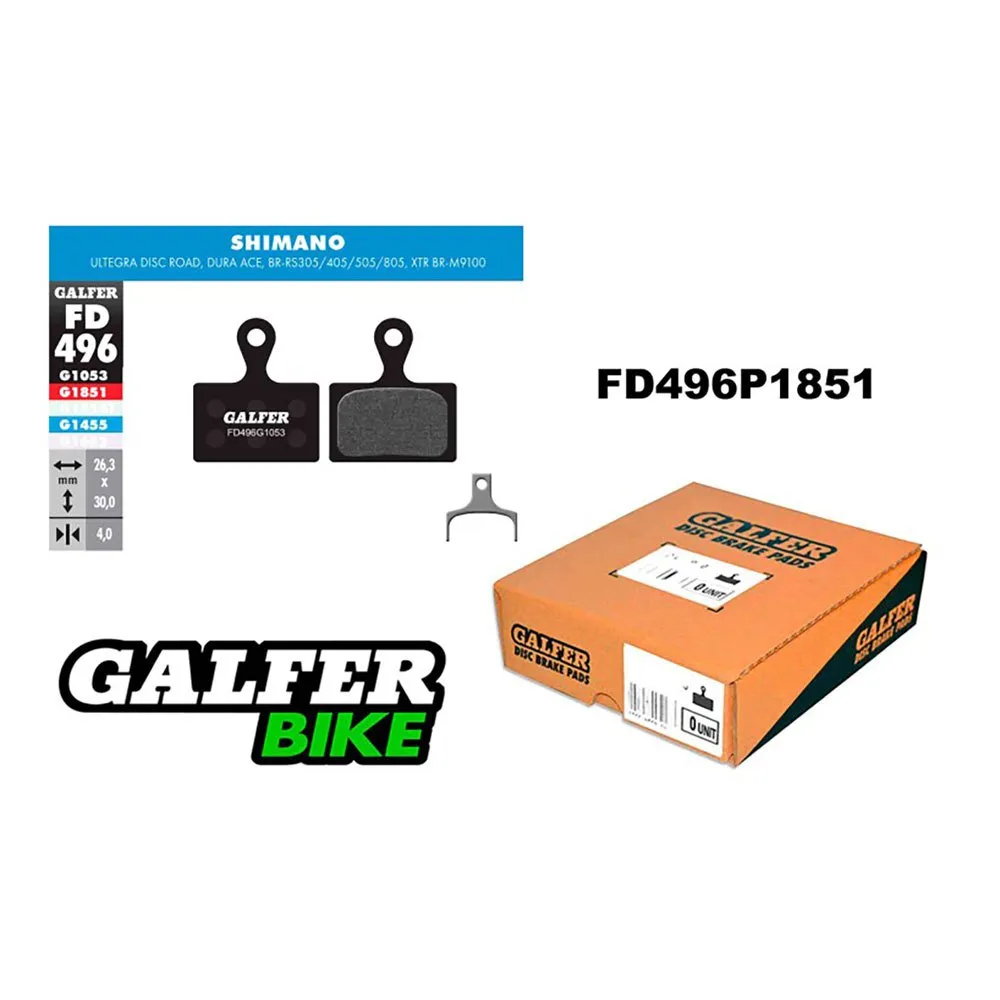Galfer 496 Advanced Shimano Ultegra/dura Ace Skivebremseklosser 30 Enheter, Black, One Size