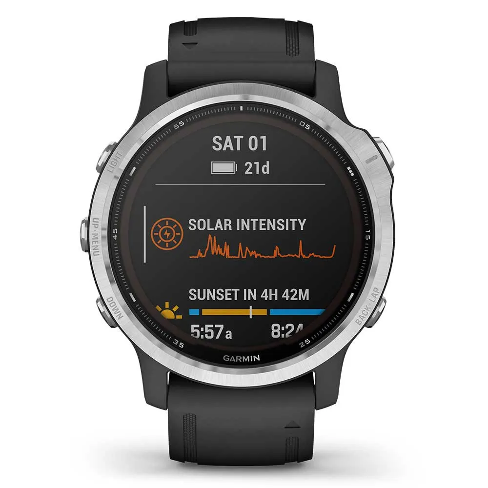 Garmin Fenix 6s Solar Klokke, Black / silver Garmin Fenix 6s Solar Klokke, Black / silver