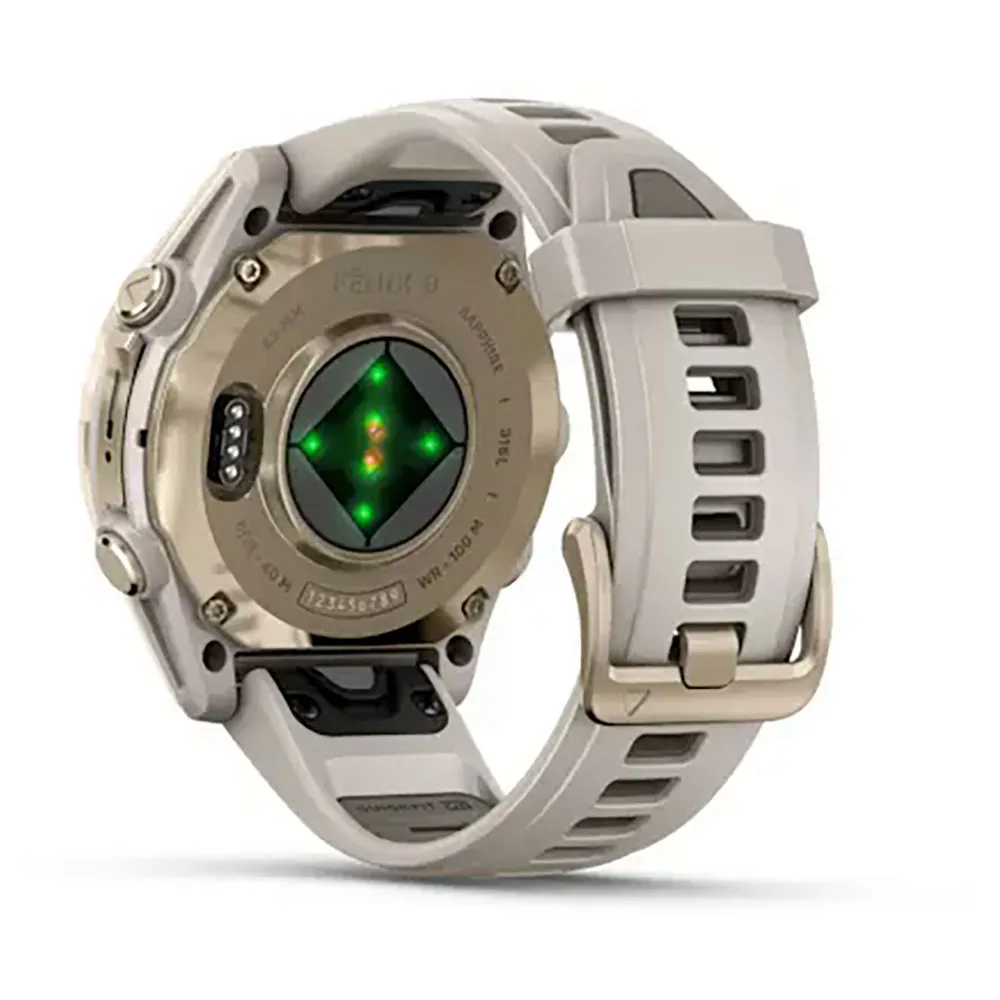 Garmin Fenix 8 43 Mm Amoled Sapphire Klokke Refurbished, Fog gray / soft gold stainless steel