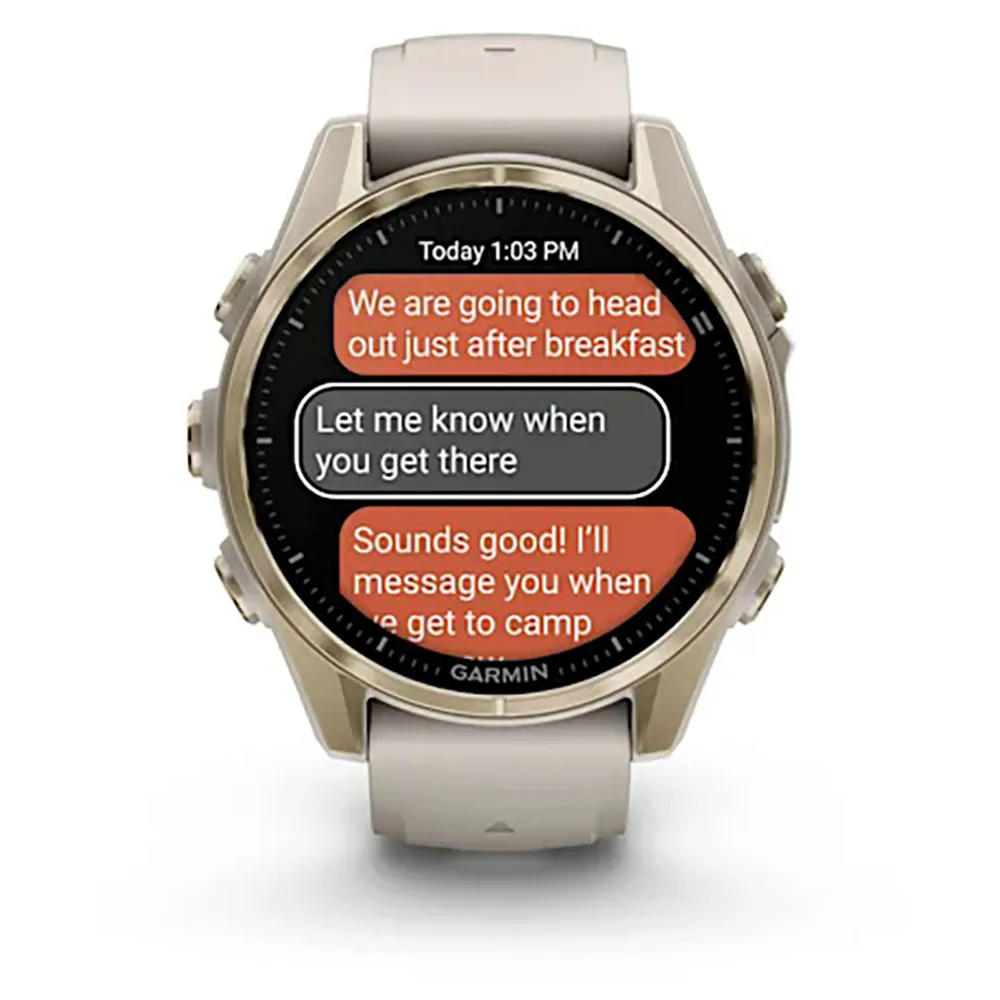 Garmin Fenix 8 43 Mm Amoled Sapphire Klokke Refurbished, Fog gray / soft gold stainless steel