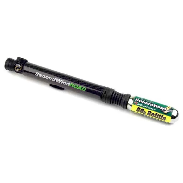 Genuine Innovations Second Wind Road Carbon 18 Cm Mini Pumpe, Black, One Size