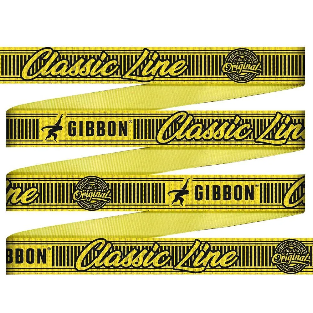 GIBBON Slacklines Classic Line Treewear Slackline Refurbished, Yellow, One Size