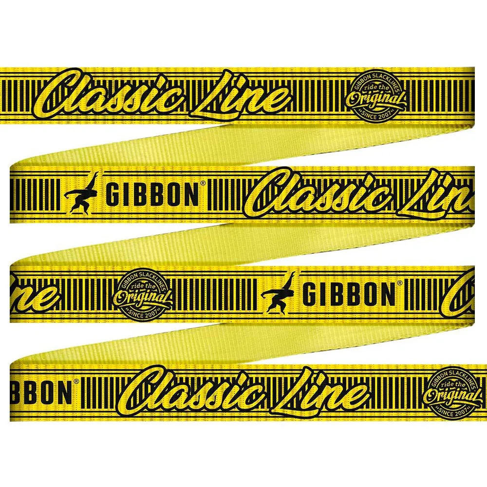 GIBBON Slacklines Classic Line X13 Slackline, Yellow, 15m