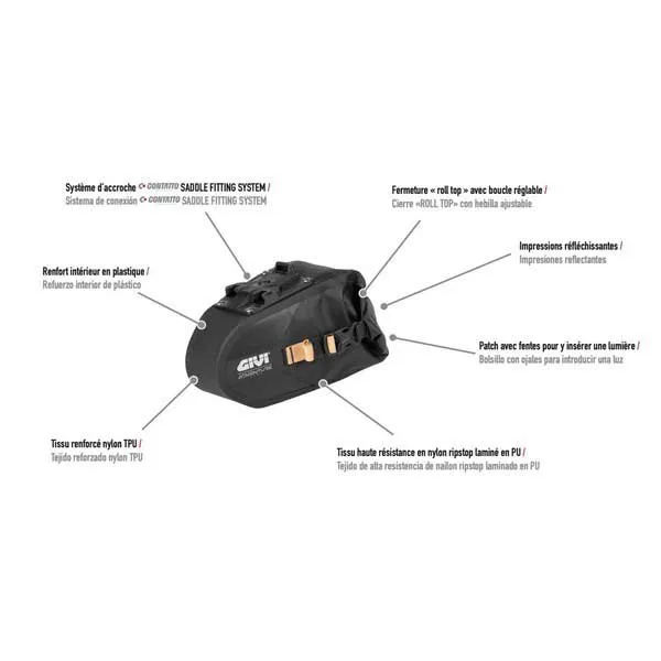 Givi Bike Gateway Sadelveske 3l, Black, One Size Givi Bike Gateway Sadelveske 3l, Black, One Size