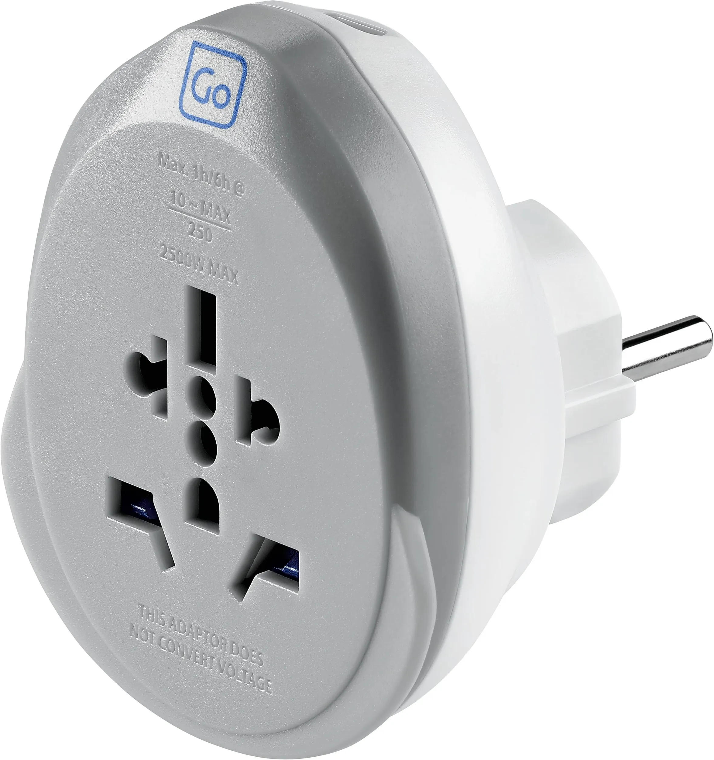 Go Travel World - EU USB-C Adaptor +, Grey, One Size