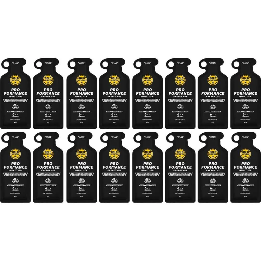 Gold Nutrition Proformance Boks Med Energigeler Uten Smak 40g 16 Enheter, Mullticolor, One Size