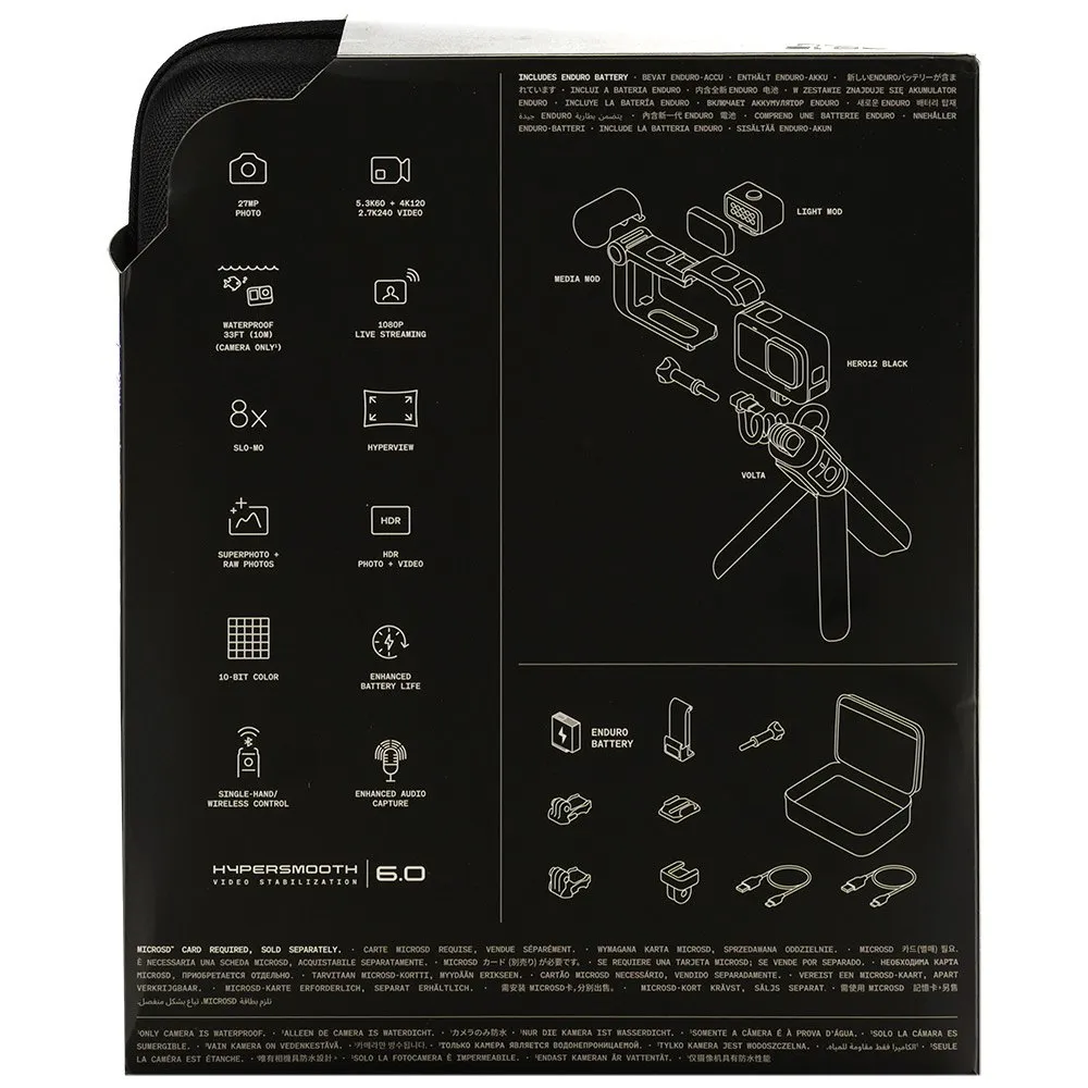 GoPro Hero12 Black Creator Edition Actionkamera, Black, One Size GoPro Hero12 Black Creator Edition Actionkamera, Black, One Size