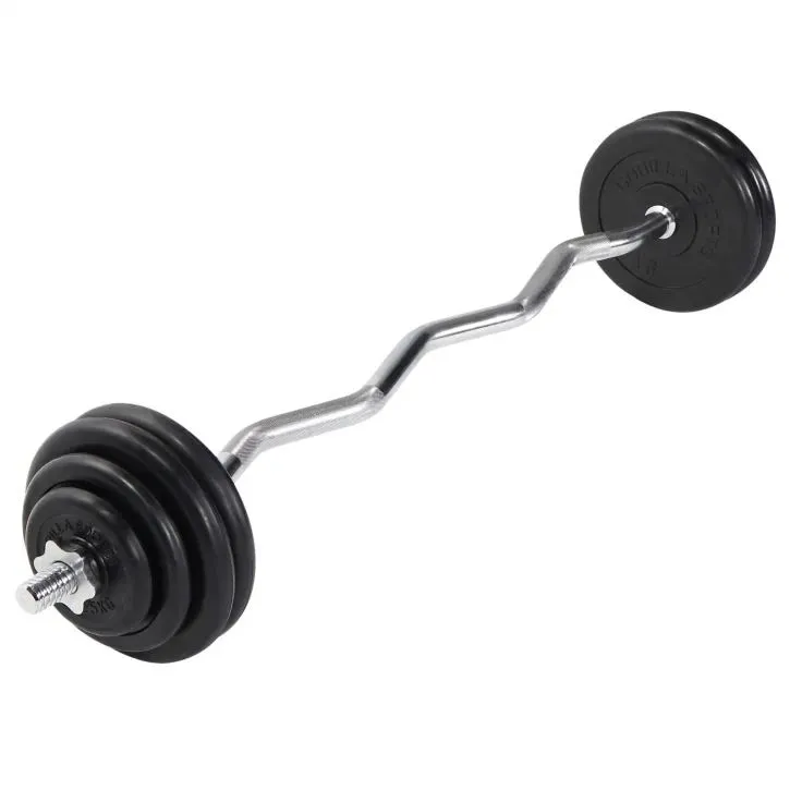 Gorilla Curl bar Gummi - 35 kg, Vektstangsett gummibelagt