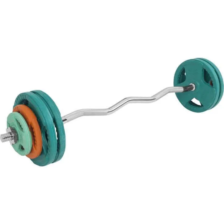 Gorilla Curlbar Trigrip S - 35 kg, Vektstangsett gummibelagt