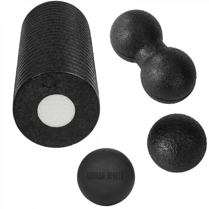 Gorilla Fasciapakken - Foam Roller Massasjeball, Foamroller