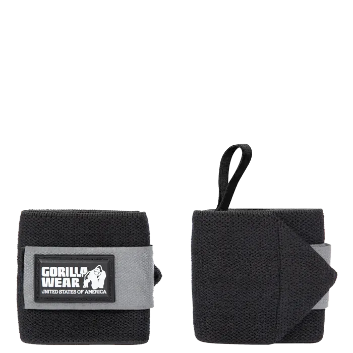 Gorilla Wear Wrist Wraps Basic, Svart/grå