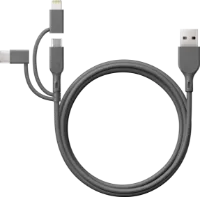GP Essential Cable 3-in-1 USB-A To MicroUSB +USB-C + Lightning 1m