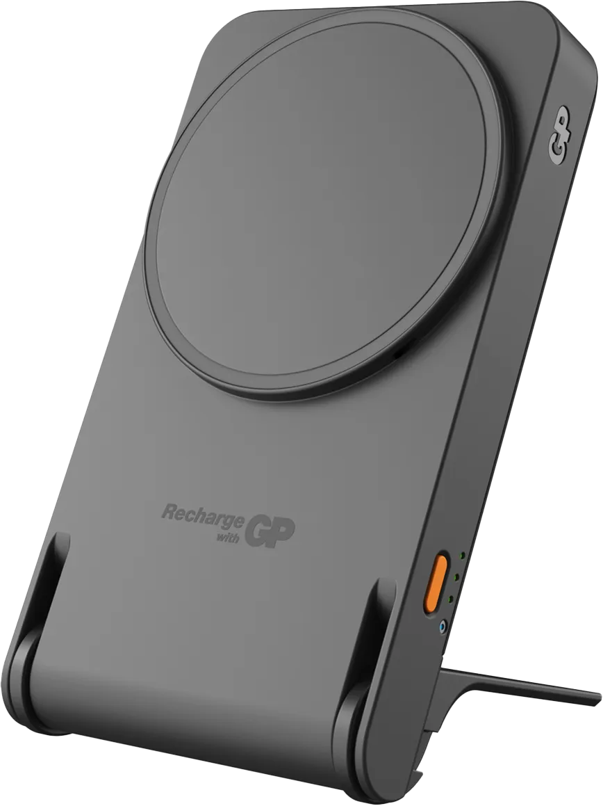 GP Magnetic Safe 2-In-1 Wireless Powerbank, Grey, 5000 mAh GP Magnetic Safe 2-In-1 Wireless Powerbank, Grey, 5000 mAh