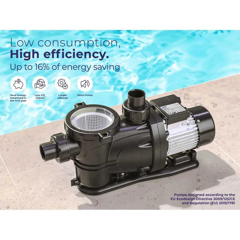 Gre Accessories 1.5 Hk Maksimalt Volum 135 M³ Ø Selvsugende Pumpe 700mm unisex, Dark grey, 1.5cv