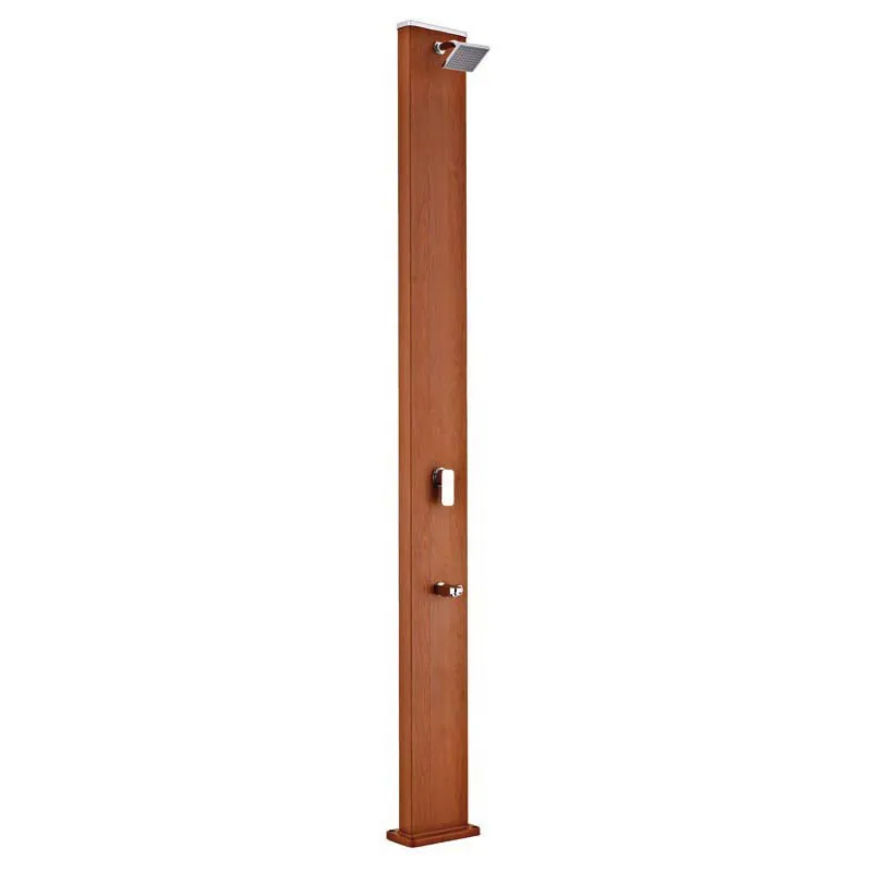 Gre Accessories Aluminium Kvadratisk Solcelledusj Med Treverkseffekt unisex, Brown, 32L Gre Accessories Aluminium Kvadratisk Solcelledusj Med Treverkseffekt unisex, Brown, 32L
