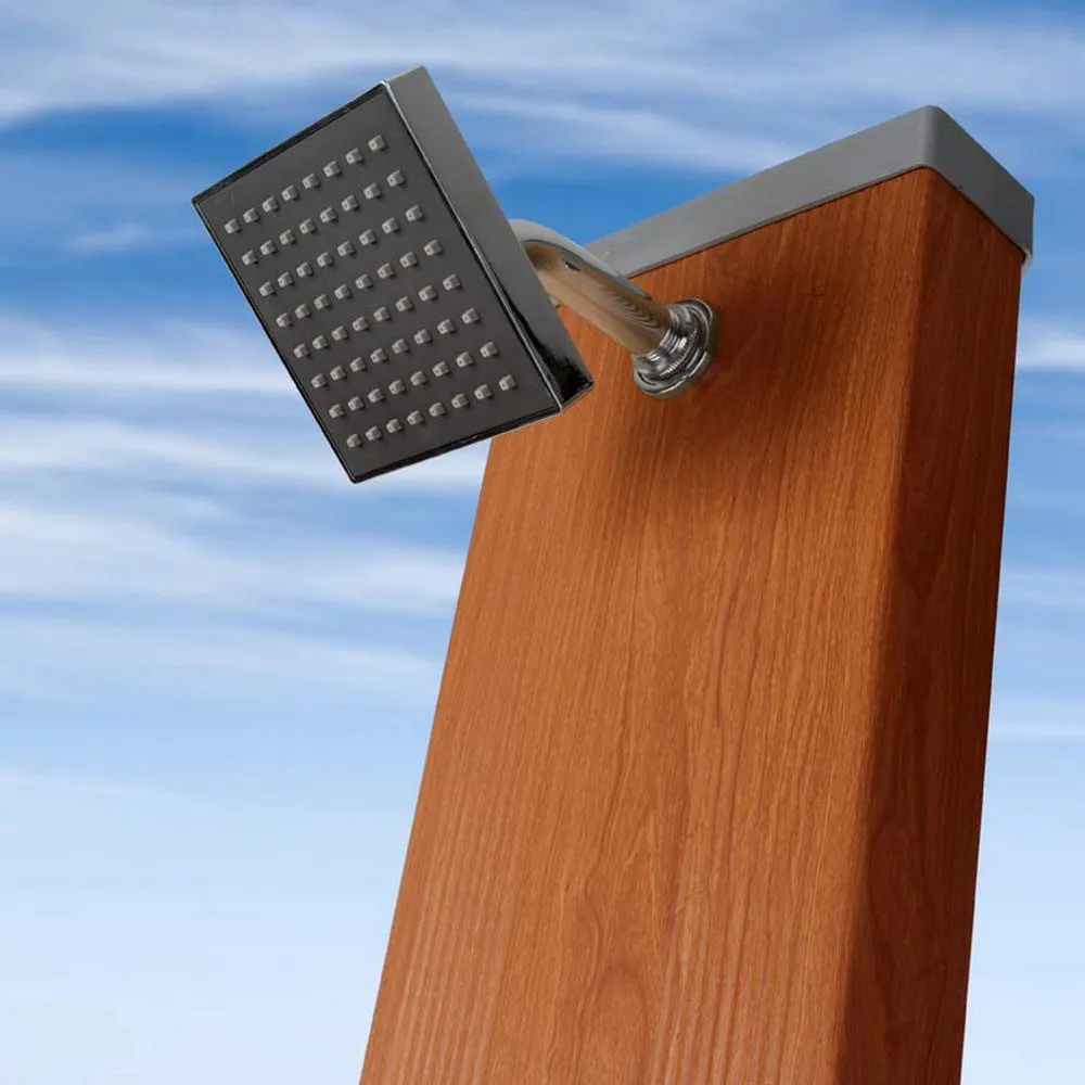Gre Accessories Aluminium Kvadratisk Solcelledusj Med Treverkseffekt unisex, Brown, 32L Gre Accessories Aluminium Kvadratisk Solcelledusj Med Treverkseffekt unisex, Brown, 32L