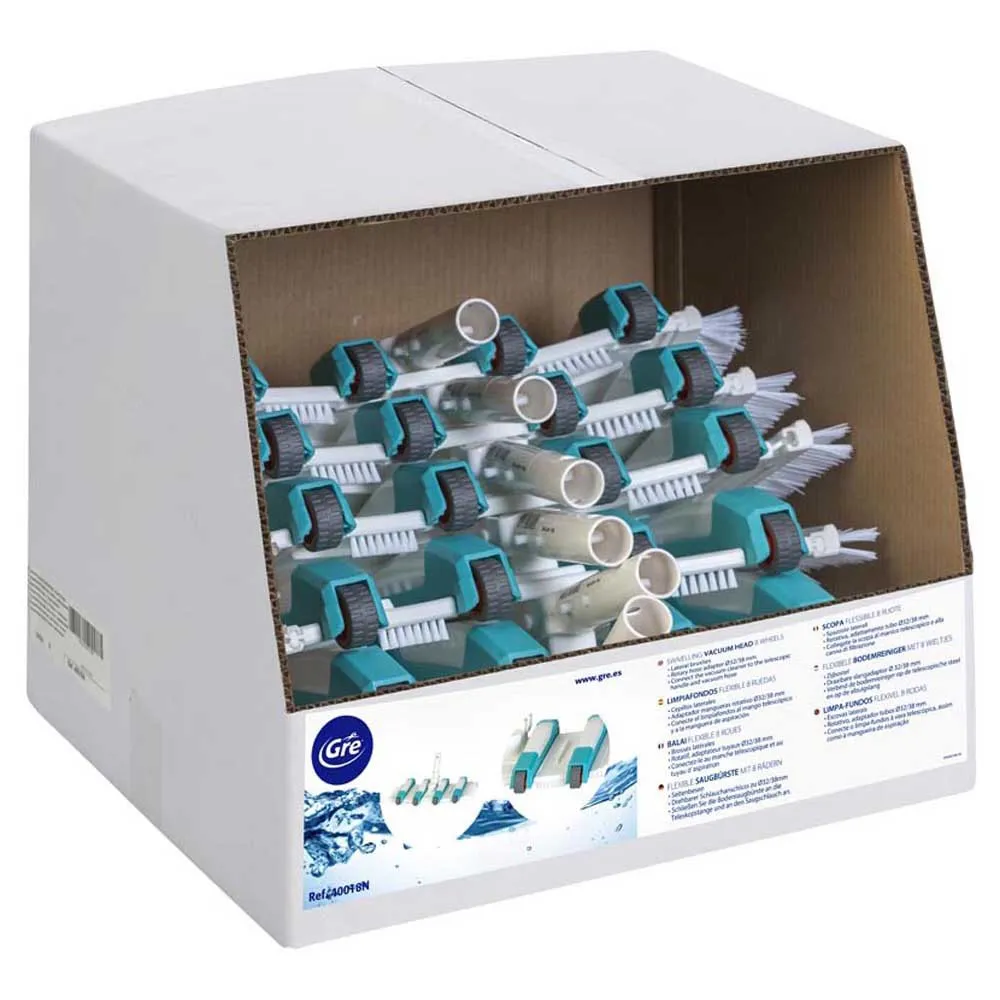 Gre Accessories Fleksibelt Støvsugerhode Med Hjul unisex, White / blue, 44 x 23 x 18.5cm Gre Accessories Fleksibelt Støvsugerhode Med Hjul unisex, White / blue, 44 x 23 x 18.5cm
