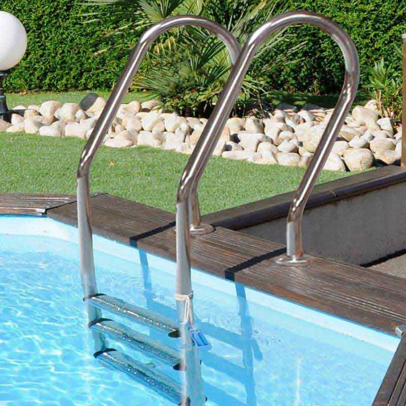 Gre Accessories Stiger I Rustfritt Stål Aisi 304 Til Basseng unisex, Silver, 162.5 x 50cm