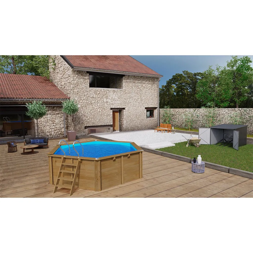 Gre Accessories Vanille 2 Round Wooden Pool´s Liner Refurbished unisex, Blue, Ø343 x 116cm Gre Accessories Vanille 2 Round Wooden Pool´s Liner Refurbished unisex, Blue, Ø343 x 116cm