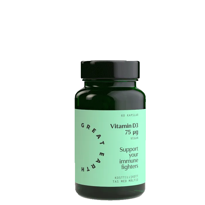 Great Earth Vitamin D3 Vegan 60 kapsler