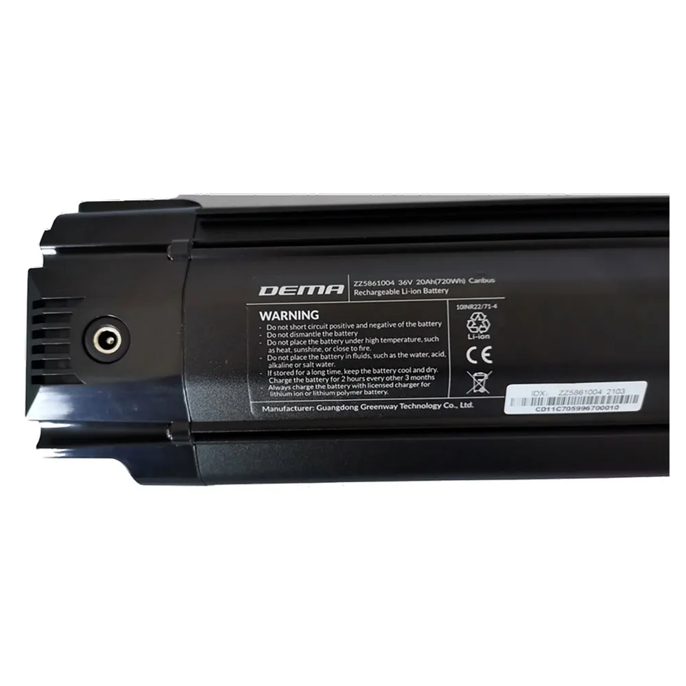 Greenway 20ah/36v 400 Mm Canbus Batteriet I Underrammen, Black, One Size