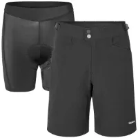 GripGrab Flow 2-i-1 Tekniske Sykkelshorts Dame Sort