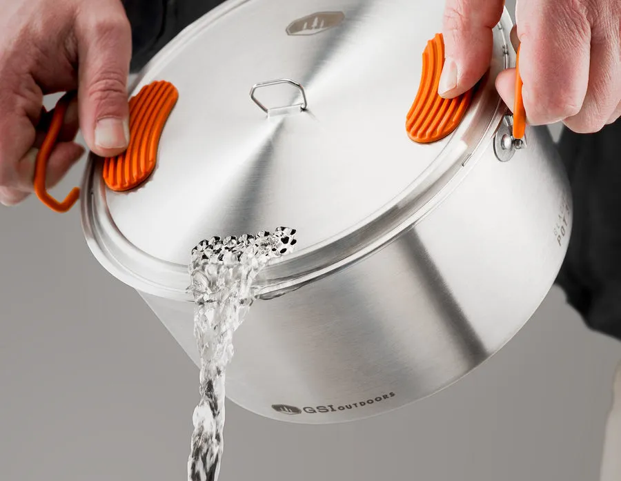 GSI Glacier Base Camper Medium Kjøkkensett I Rustfritt Stål, Silver, One Size