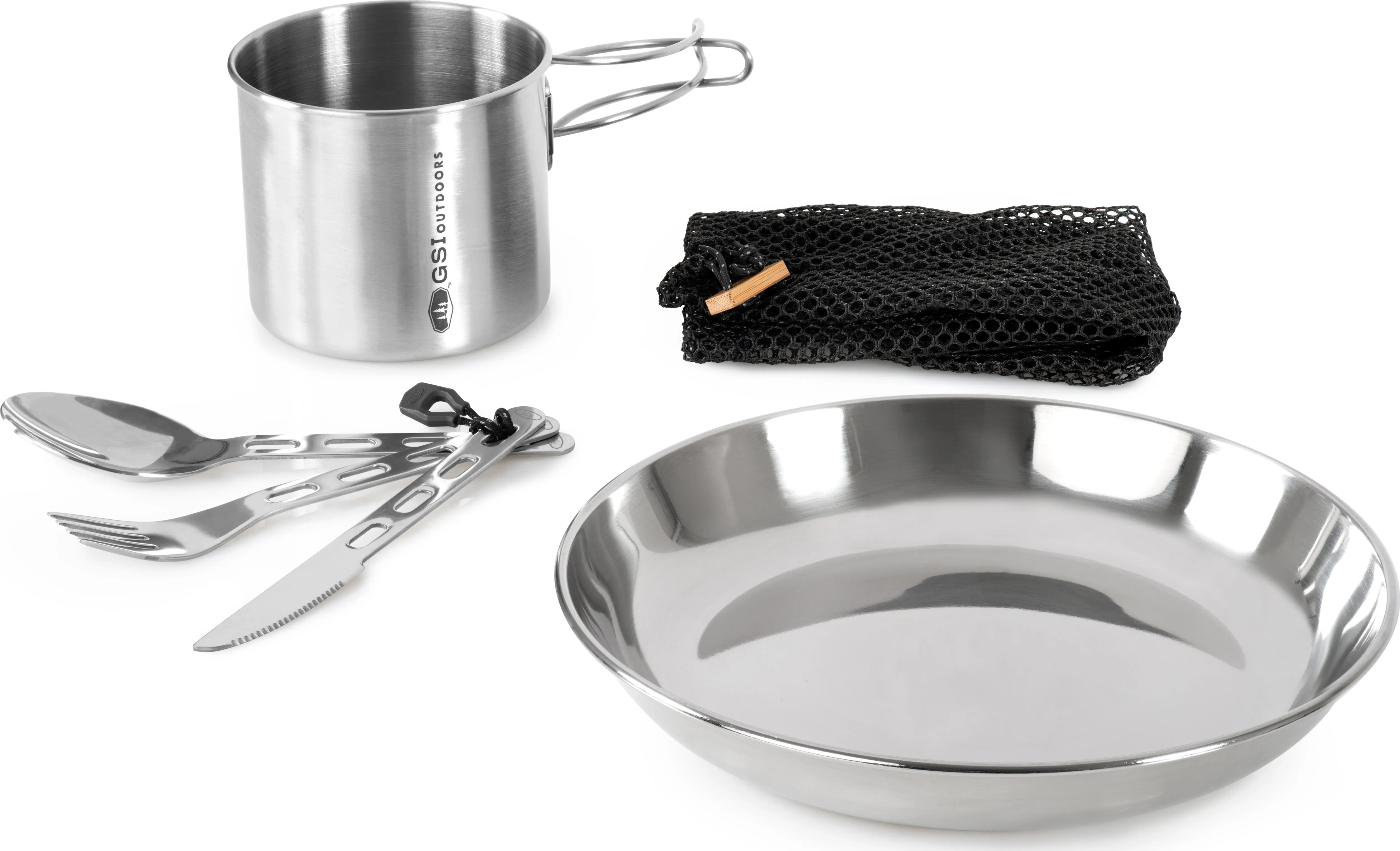 GSI Glacier Stainless 1 Person Set, One Size GSI Glacier Stainless 1 Person Set, One Size