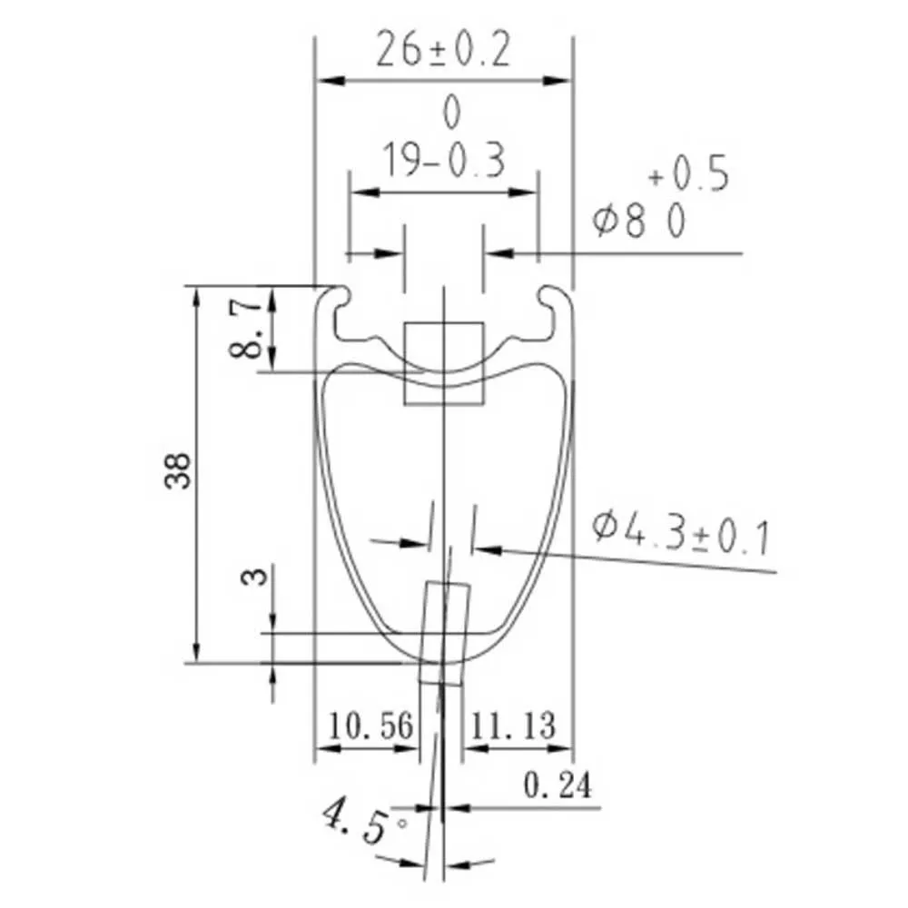 GTR Rr38 Carbon Cl Disc Tubular Forhjul For Landeveissykkel, Black, 12 x 100mm