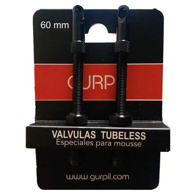 Gurpil Aluminium Presta Ventiler 2 Enheter, Black, 60mm
