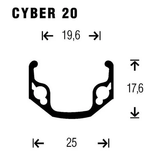 Gurpil Cyber 20 24´´ Terrengsykkel Forhjul, Black, 9 x 100mm