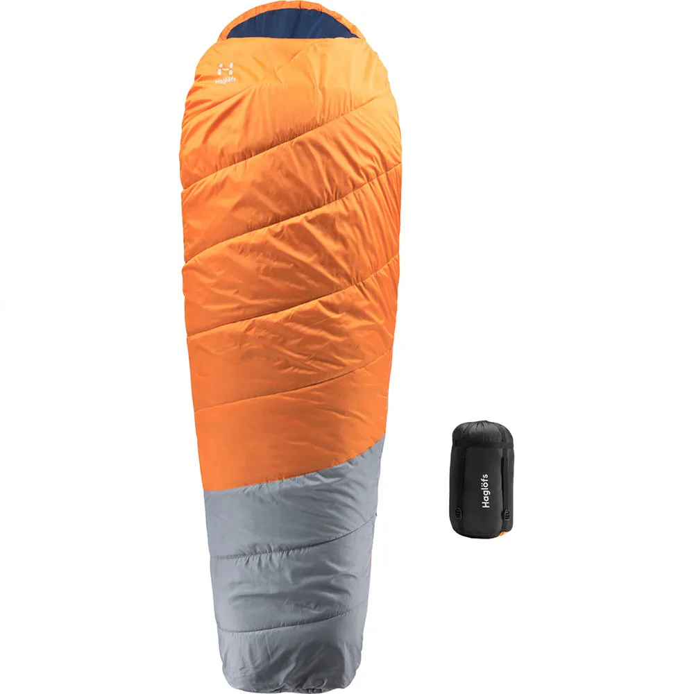 Haglöfs Moonlite +7ºc Sovepose, Tangerine / gravel grey, Left Zipper Haglöfs Moonlite +7ºc Sovepose, Tangerine / gravel grey, Left Zipper