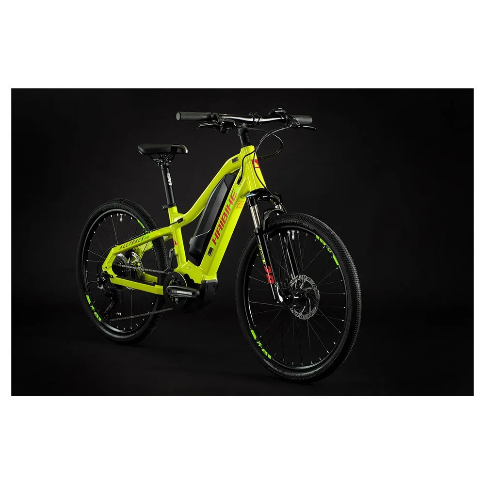 HAIBIKE Alltrack Kids 24´´ Altus 2022 Elektrisk Terrengsykkel, Gloss / lime / crystal red, 34, 400Wh, Elsykkel