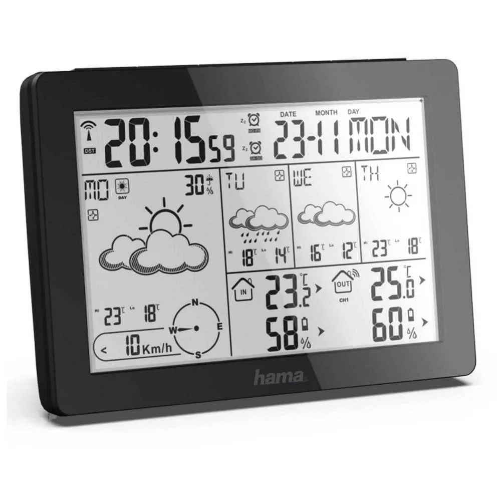 Hama Meteotime Termometer Og Hygrometer, Black, One Size Hama Meteotime Termometer Og Hygrometer, Black, One Size