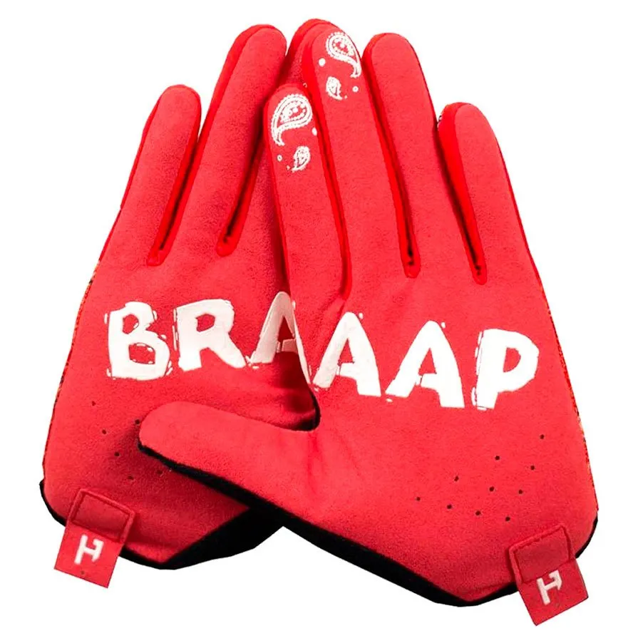 Handup Braaap Paisley Hansker, Red