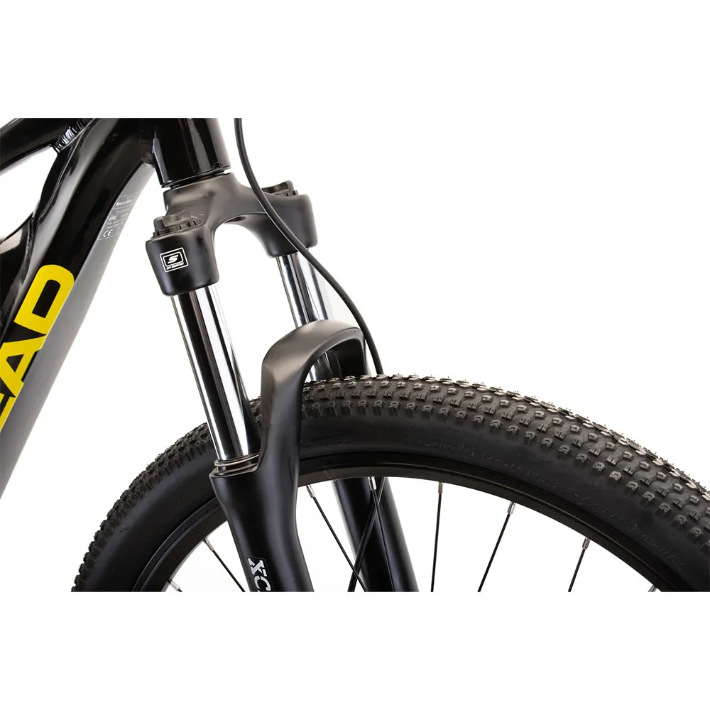 Head Bike E Ridott 26´´ Elektrisk Terrengsykkel, Black / yellow, 36, 418Wh, Elsykkel