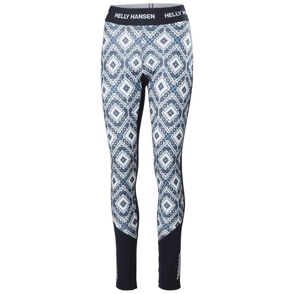 Helly Hansen Lifa Merino Midweight Graphic Baselagbukser, Navy star pixel