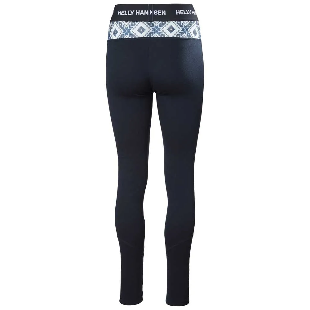 Helly Hansen Lifa Merino Midweight Graphic Baselagbukser, Navy star pixel
